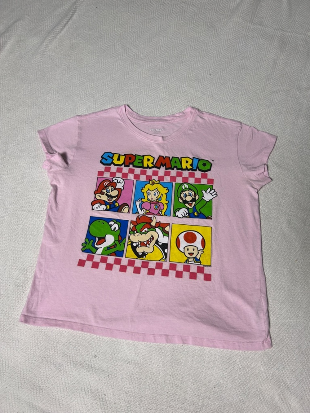 Super Mario Kids Pink Graphic Tee Girls Size XL (14/16)